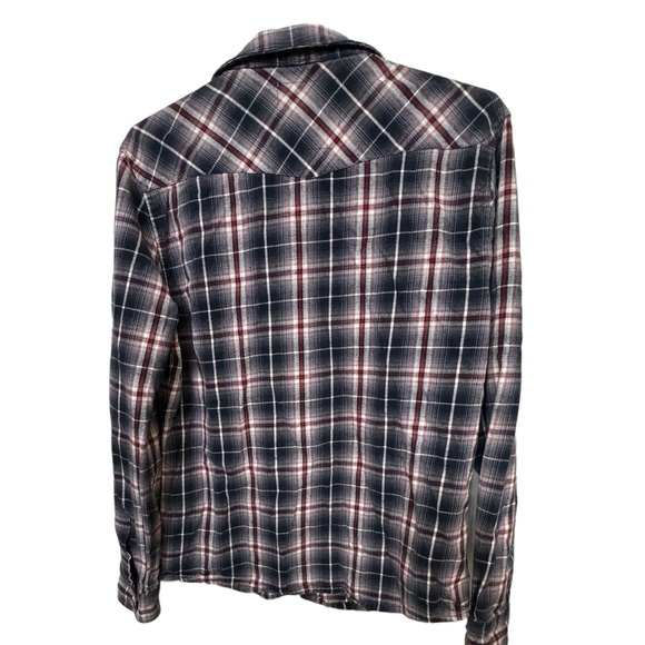 Retro Cotton Western Plaid Snap Up Surf Plaid Shirt Women’s XL Shirt MINTY - Picture 2 of 4